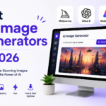 Best AI Image Generators in 2026 featuring popular AI art tools like Midjourney, DALL·E, Adobe Firefly, Leonardo AI, and Ideogram for creating high-quality AI-generated images.