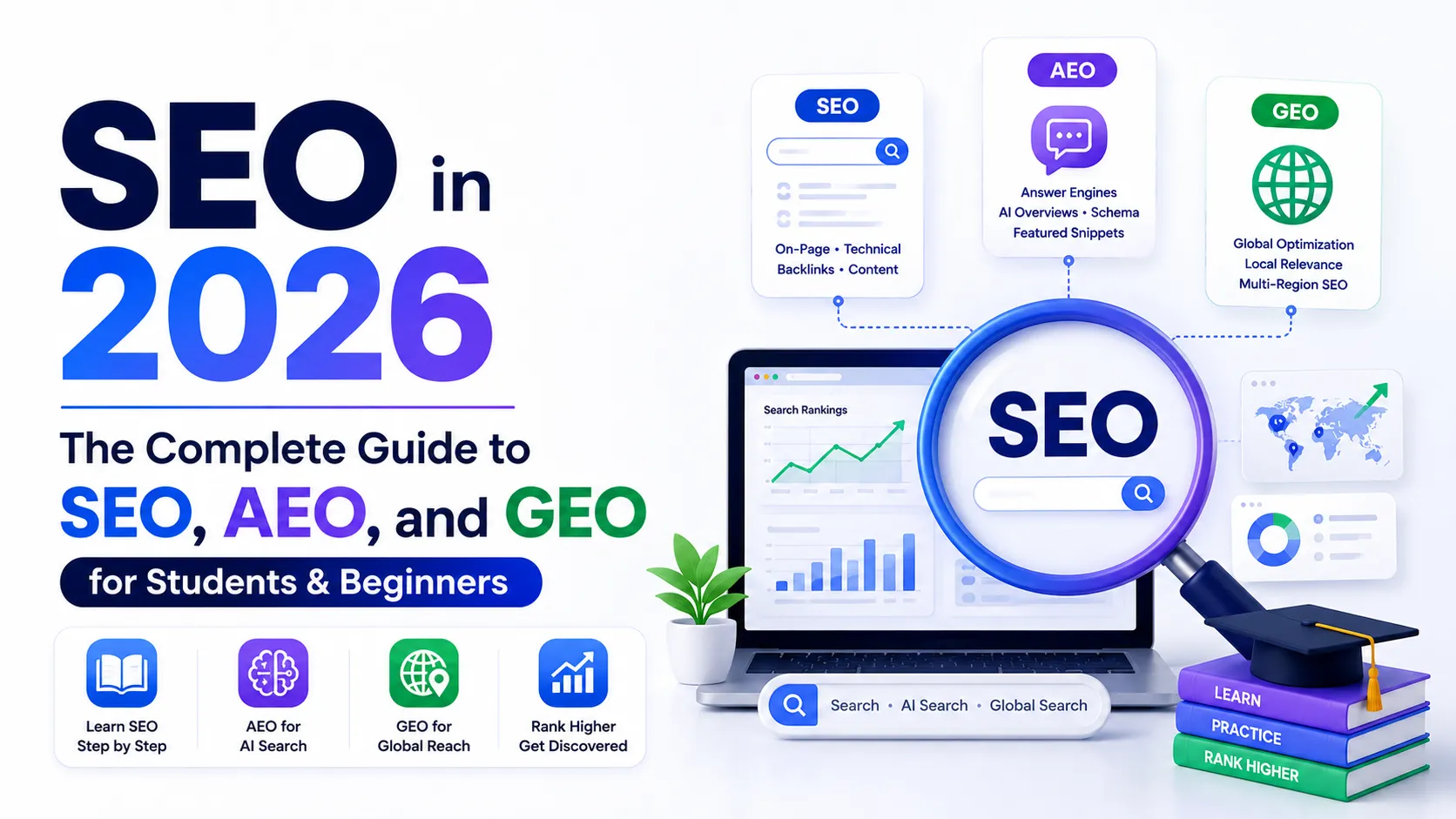 You are currently viewing SEO in 2026: The Complete Guide to SEO, AEO, and GEO for Students & Beginners