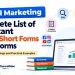 Digital Marketing: Complete List of Important Terms, Short Forms & Full Forms